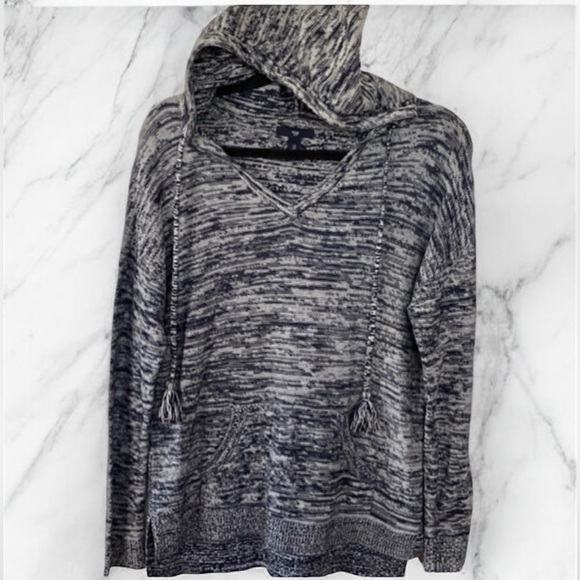 5/20$❤️🔥GAP💫Women’s Blue Marbled Knit Hooded Sweater - Picture 1 of 13